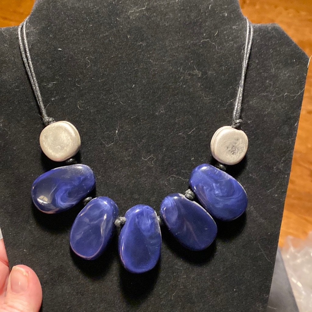 Nwt Karma Bella Blue And Silver Necklace